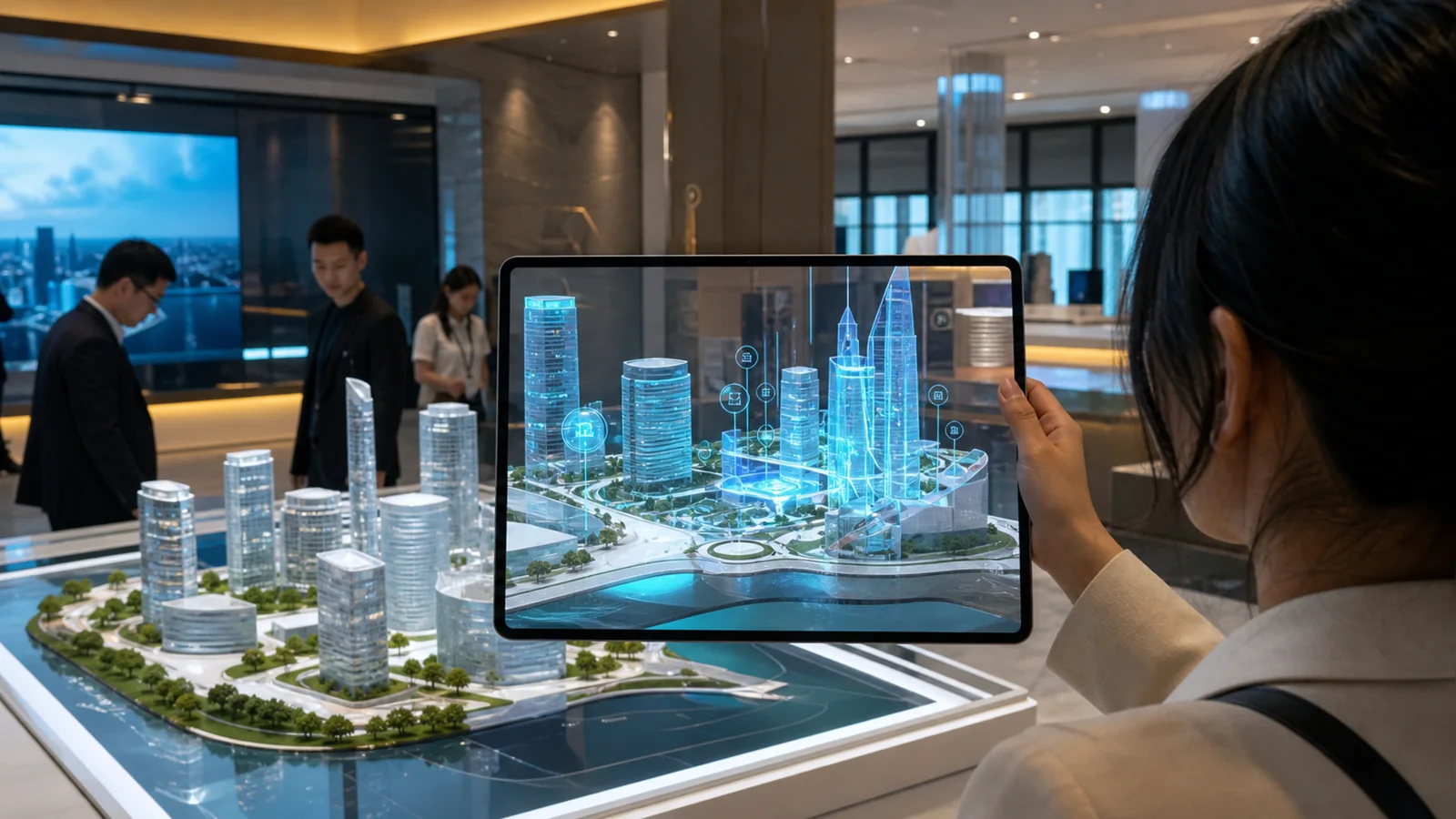 AR软件叠加实体展厅空间